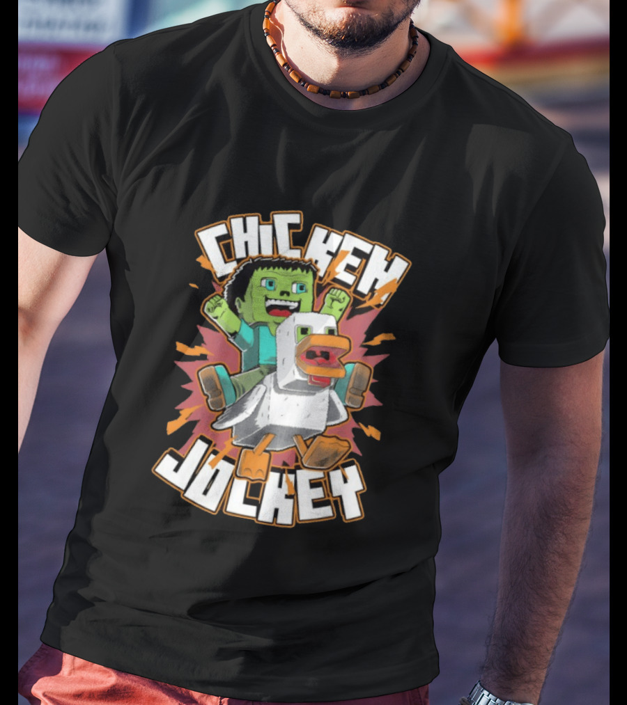 Chicken Jockey Baby Zombie Riding A Chicken Gaming Novelty T-Shirt