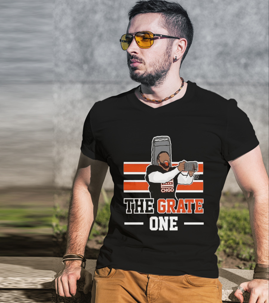 Chicago Bears CHGO The Grate One Caleb Williams Cheese T-Shirt