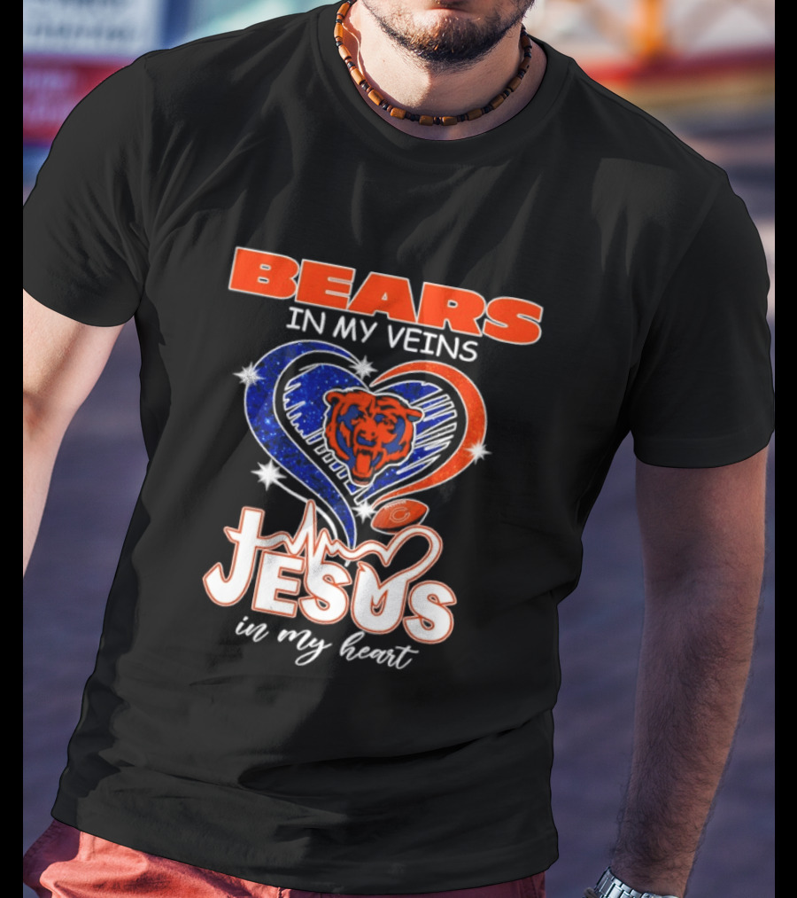 Bears In My Veins Heartbeat Jesus In My Heart T-Shirt