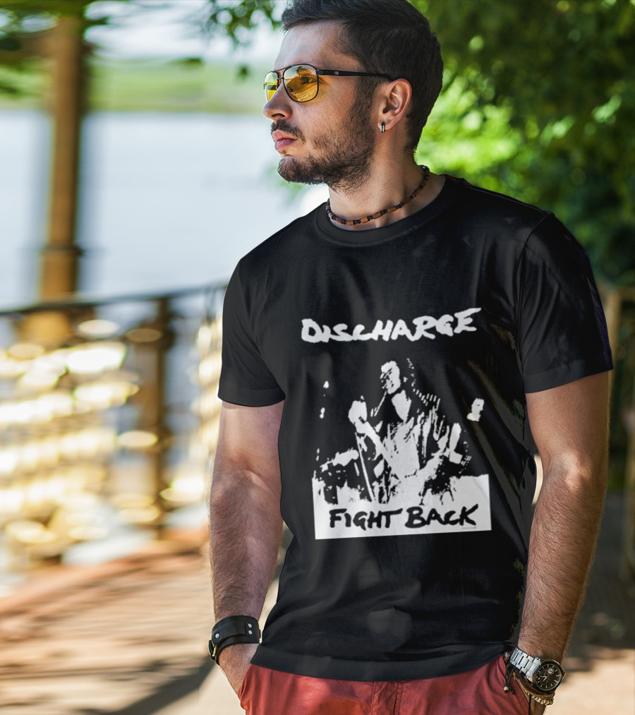 Discharge Fight Back Punk Music Performance T-Shirt