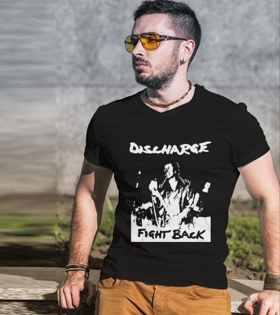 Discharge Fight Back Punk Music Performance T-Shirt