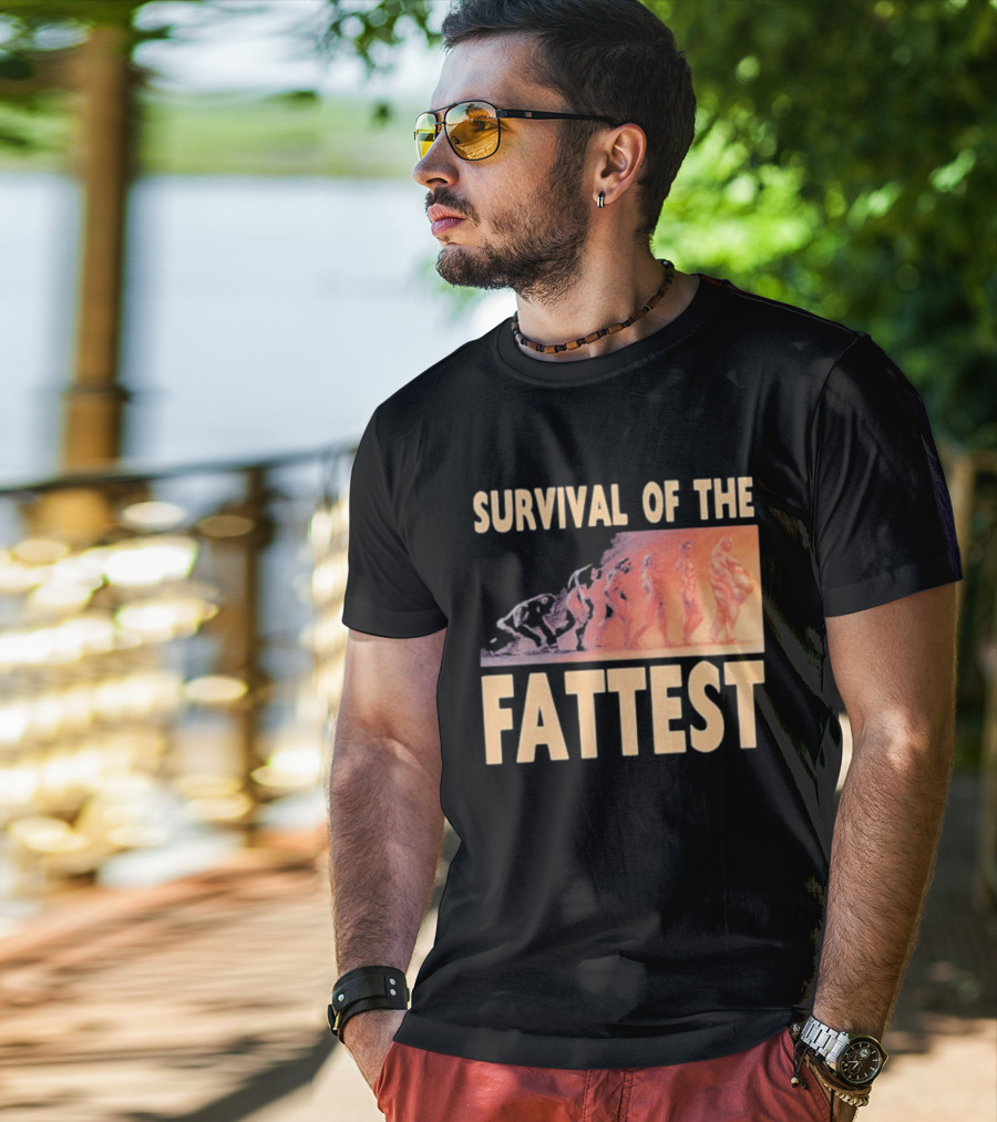 Survival Of The Fattest Evolutionary Humor Fat Wreck Chords T-Shirt