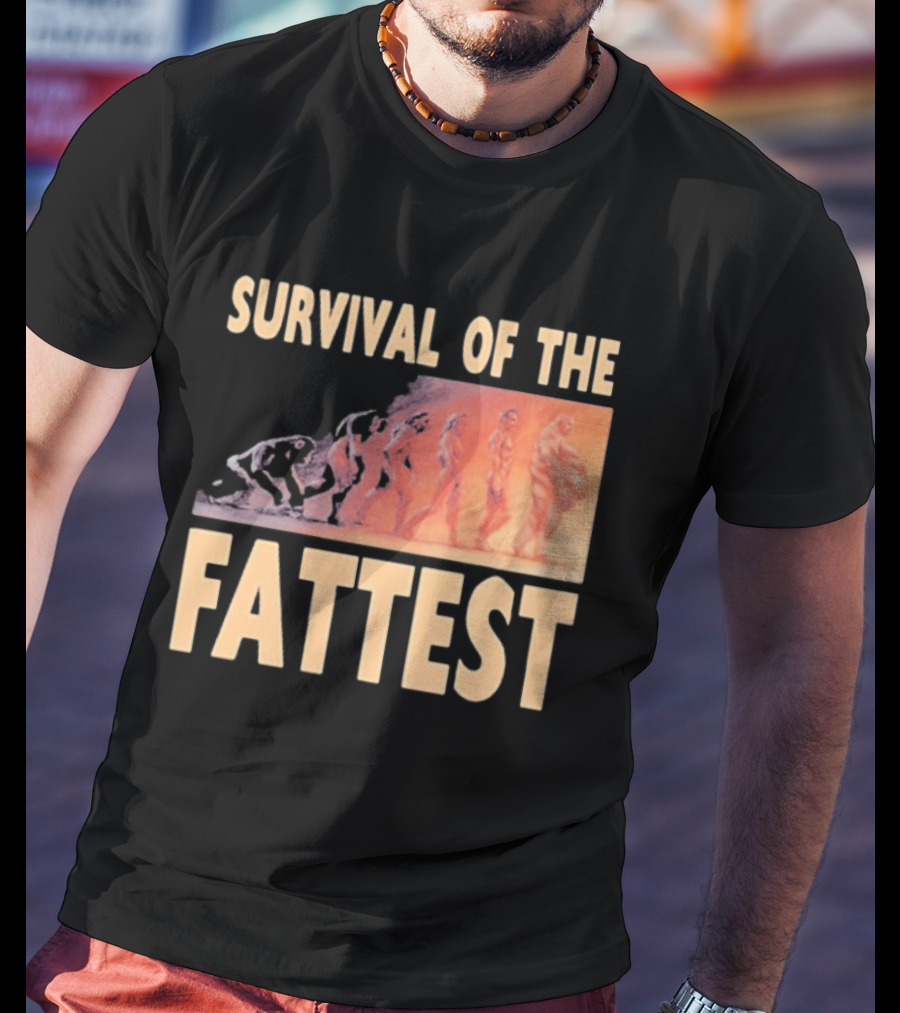 Survival Of The Fattest Evolutionary Humor Fat Wreck Chords T-Shirt