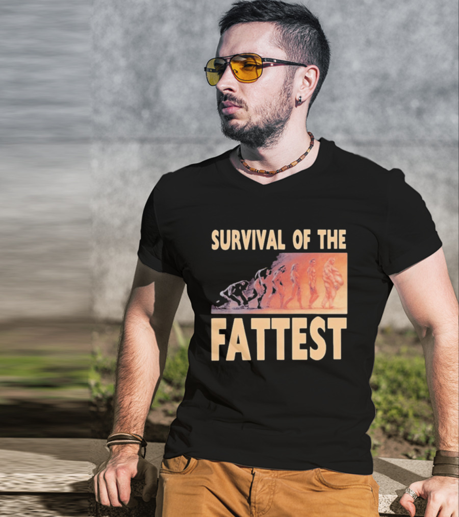 Survival Of The Fattest Evolutionary Humor Fat Wreck Chords T-Shirt