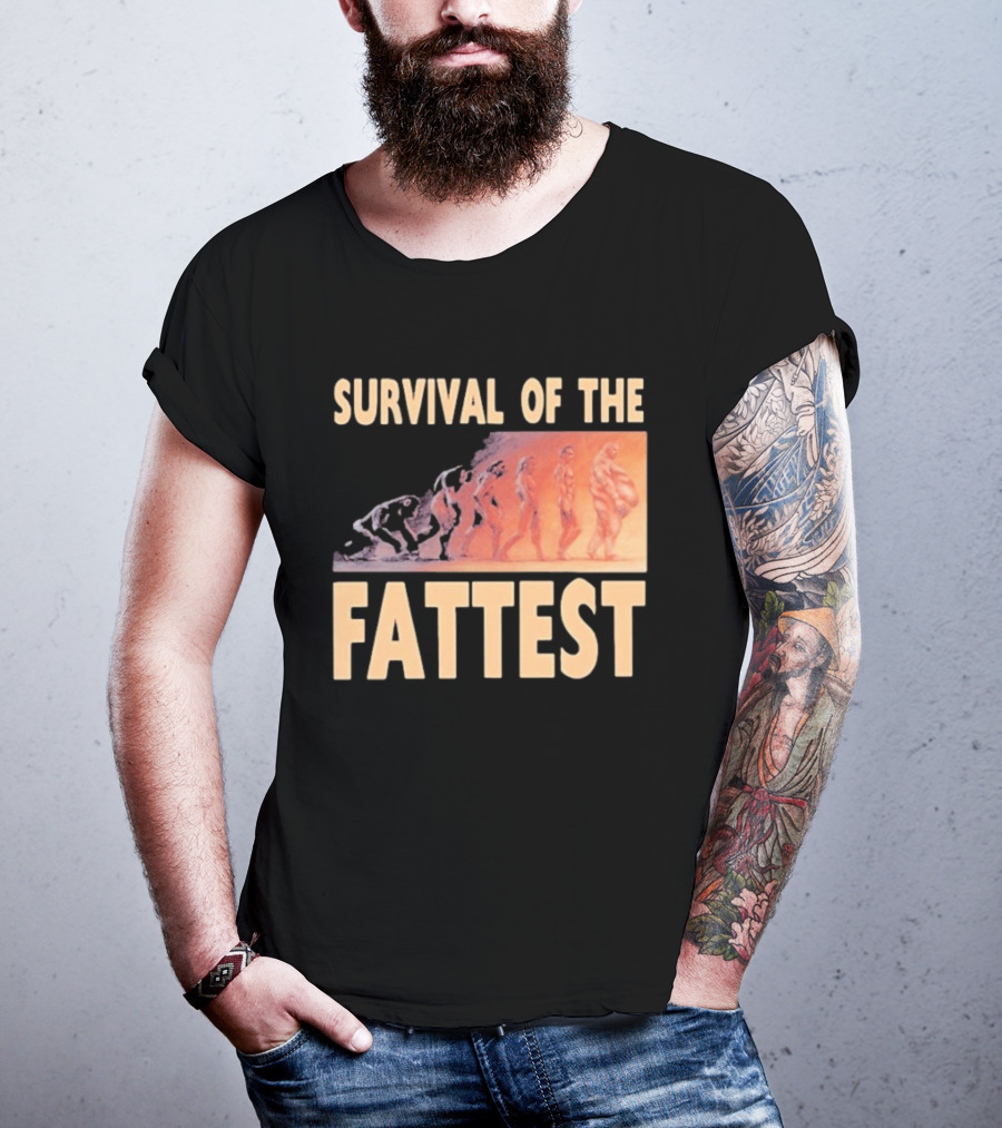 Survival Of The Fattest Evolutionary Humor Fat Wreck Chords T-Shirt