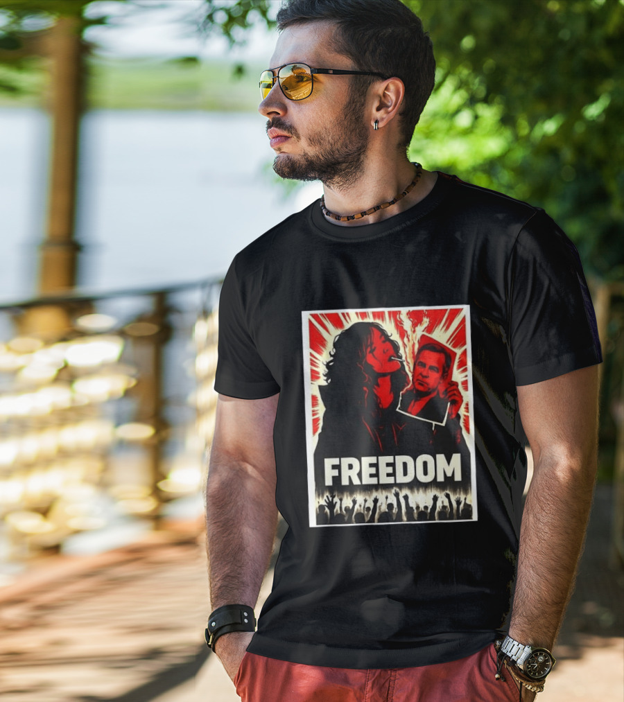 Freedom Expression Red And Black Powerful Political T-Shirt