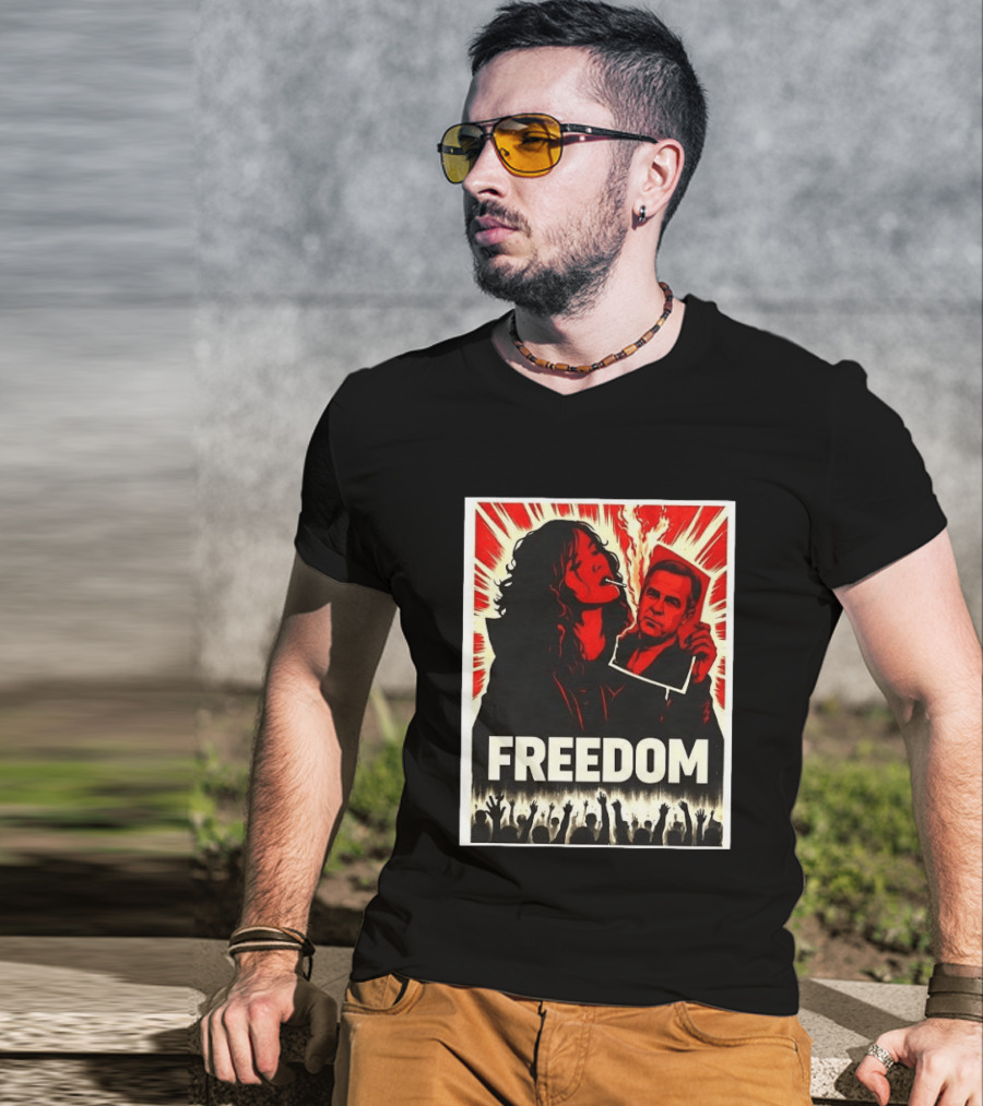 Freedom Expression Red And Black Powerful Political T-Shirt