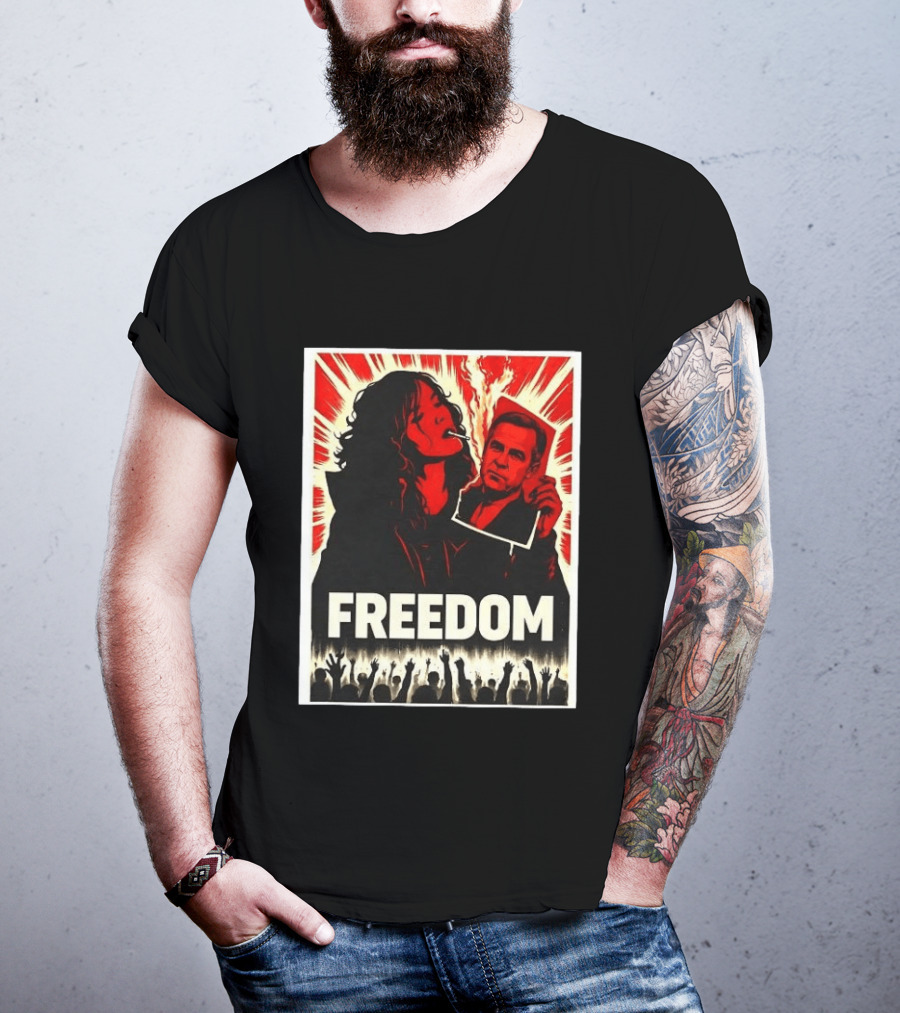 Freedom Expression Red And Black Powerful Political T-Shirt