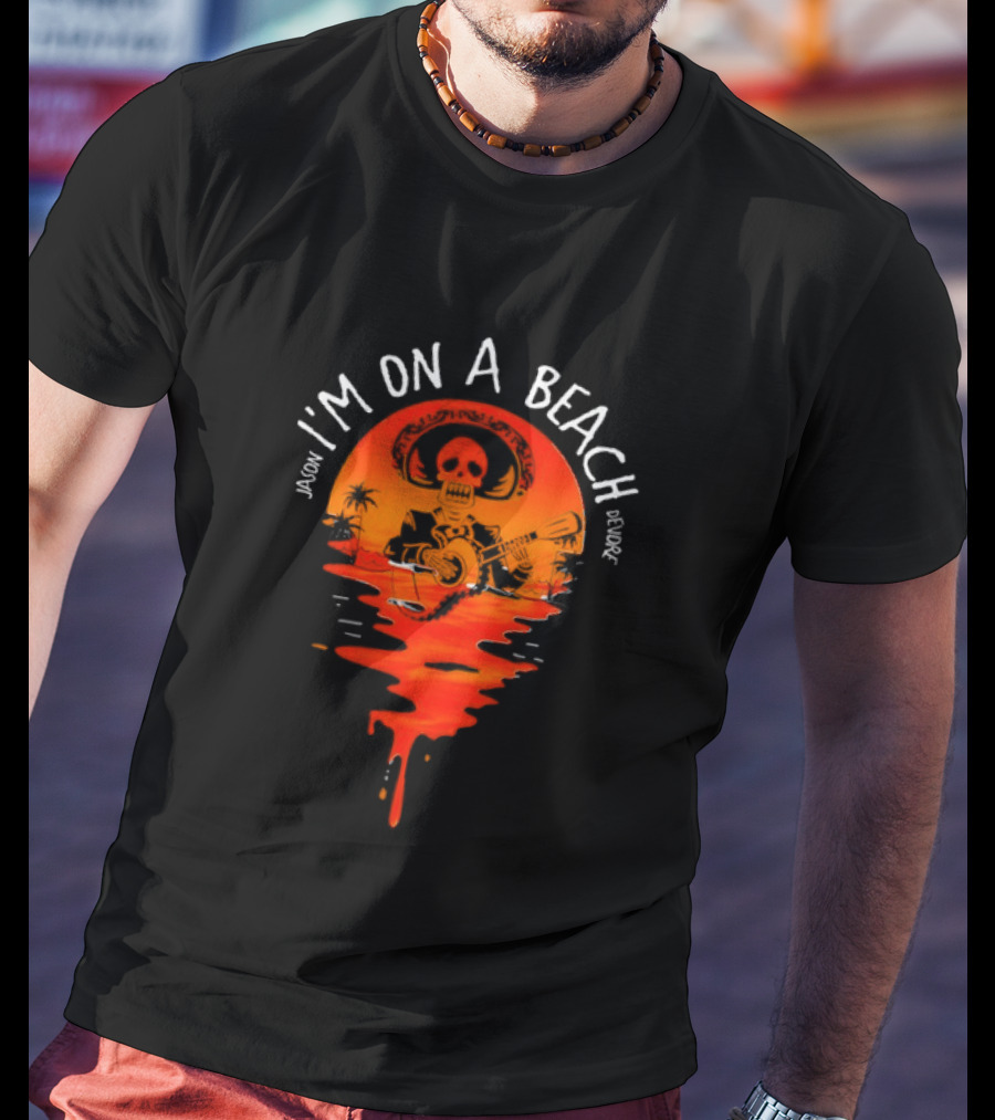 I'm On A Beach Devore Crab Sunset Ocean T-Shirt