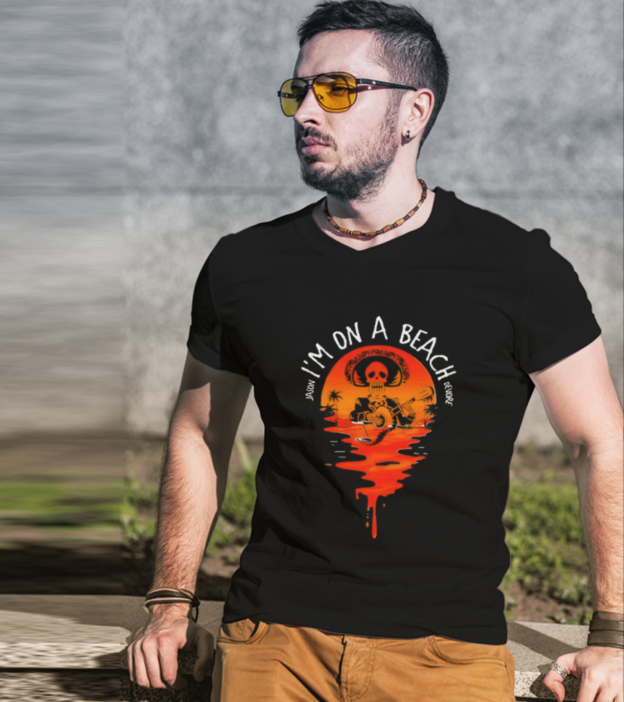 I'm On A Beach Devore Crab Sunset Ocean T-Shirt