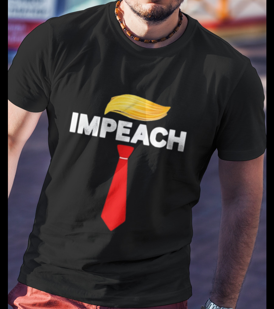 Impeach Trump Protest Red Tie And Hair T-Shirt
