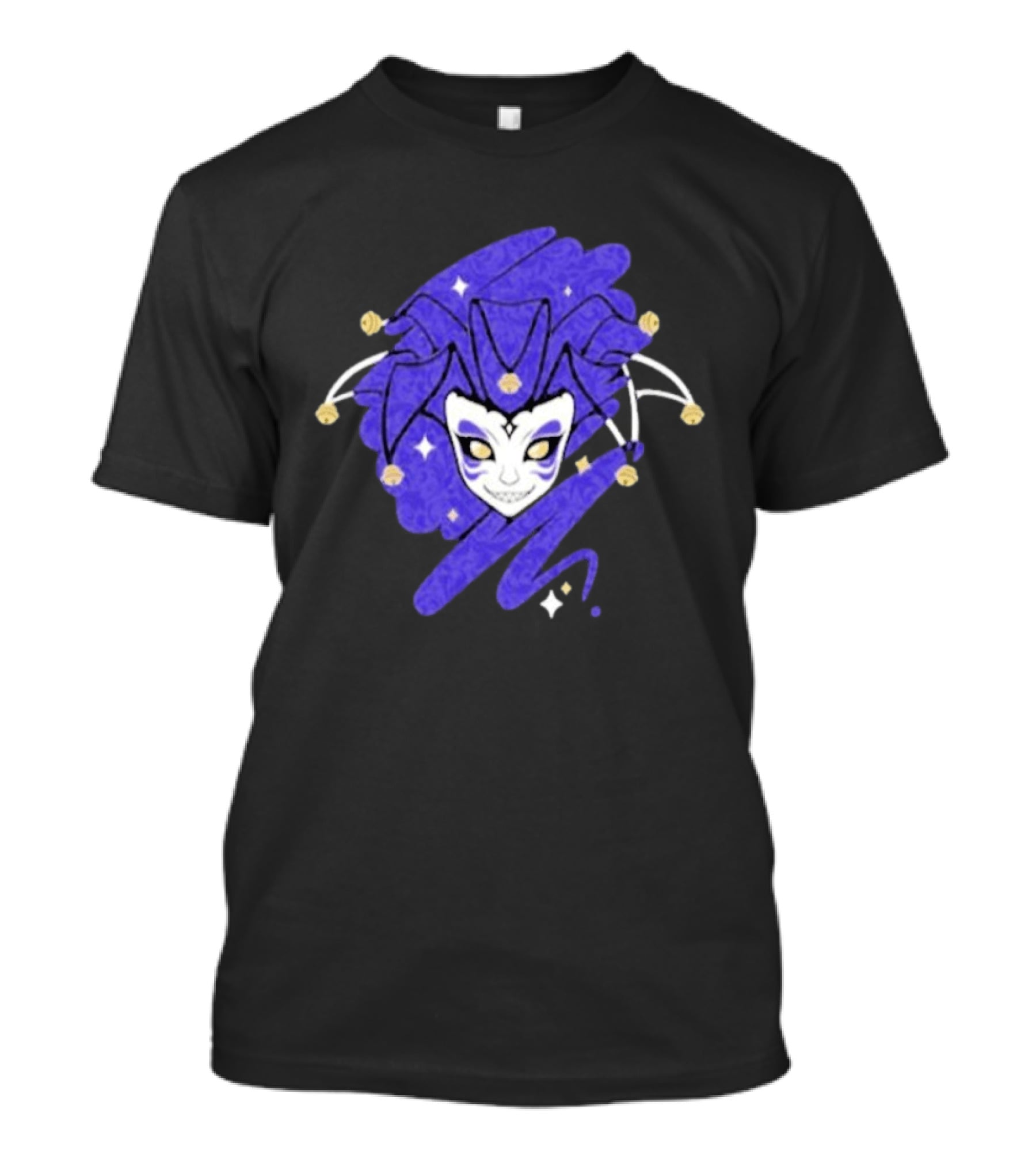 Jabroni Mike Veneto Mask Jester Head Blue Swirl T-Shirt