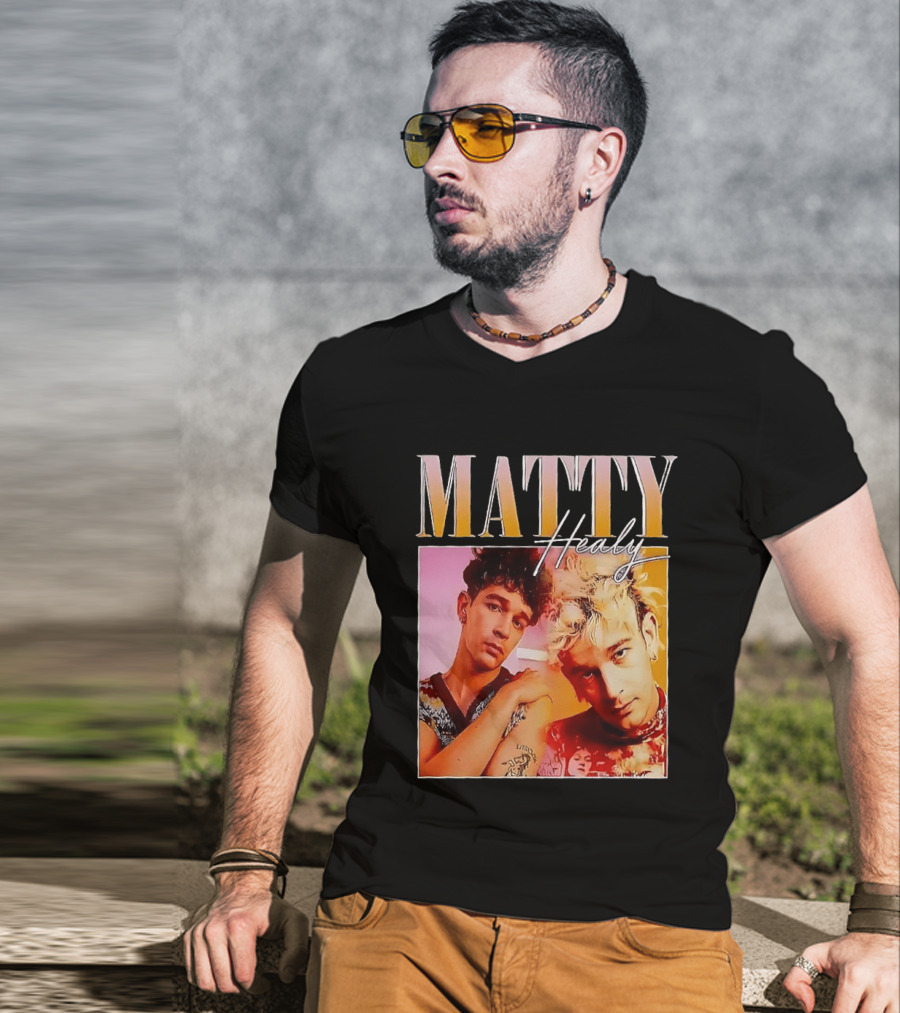 Matty Healy Retro Portrait Duo With Signature T-Shirt