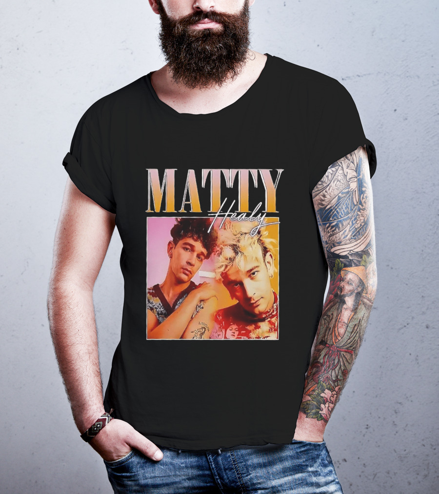 Matty Healy Retro Portrait Duo With Signature T-Shirt