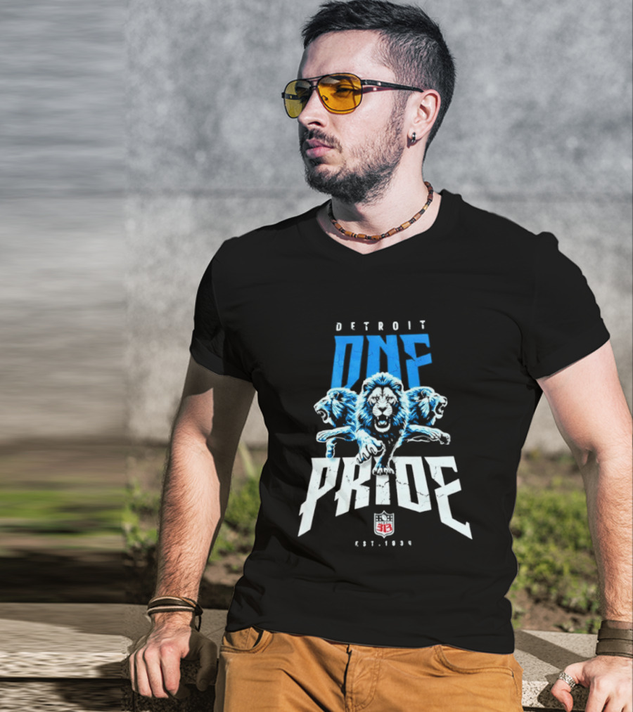 Detroit One Pride 313 Lions Est 1930 T-Shirt