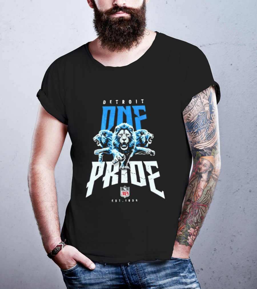Detroit One Pride 313 Lions Est 1930 T-Shirt