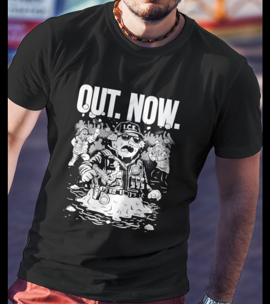 OUT NOW I.C.E. Flooded Streets Political Commentary T-Shirt