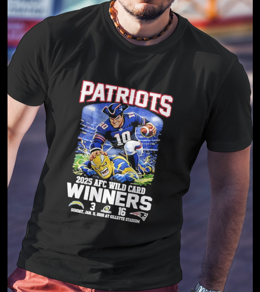 Patriots 2025 AFC Wild Card Winners Victory Celebration January 12 Gillette Stadium T-Shirt