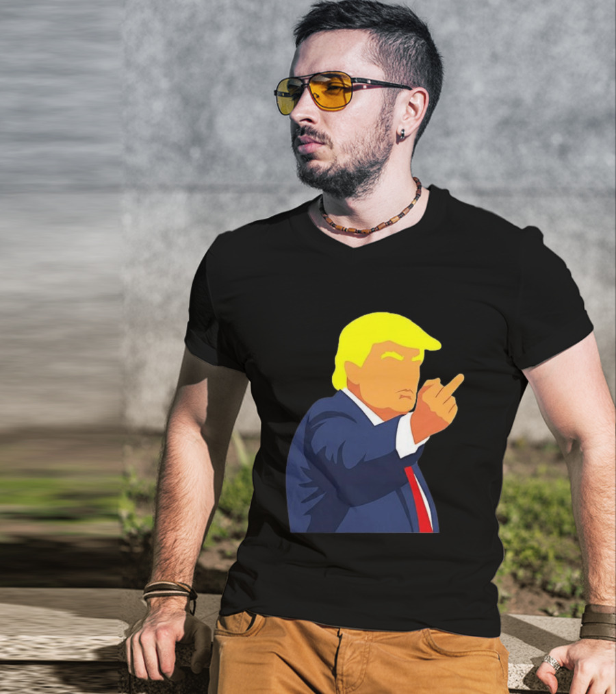 Trump Golden Leader One Finger Salute Iconic Gesture T-Shirt