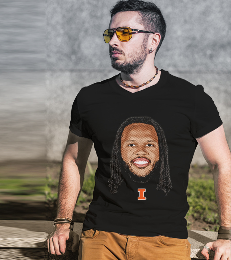 Ty Rodgers Illinois Fighting Illini Big Head I T-Shirt