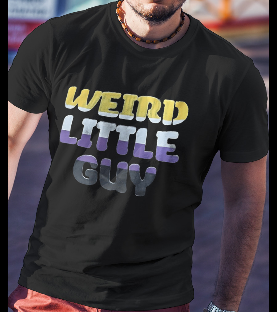 Weird Little Guy Yellow White Purple T-Shirt