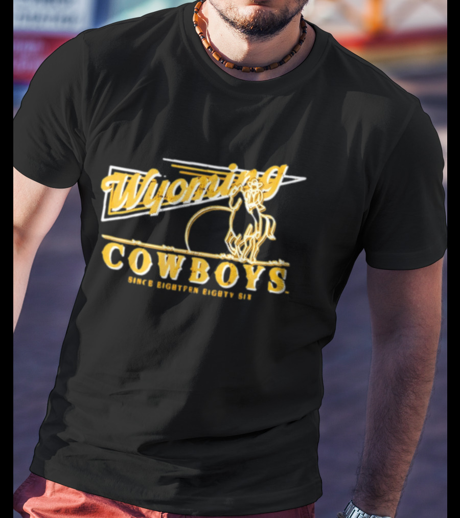 Wyoming Cowboys Since Eighteen Eighty Six Vintage Cowboy Riding T-Shirt