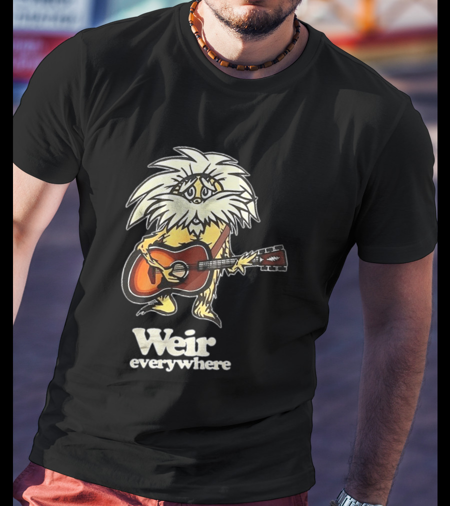 Weir Everywhere Cartoon Character Playing Guitar Grateful Dead T-Shirt