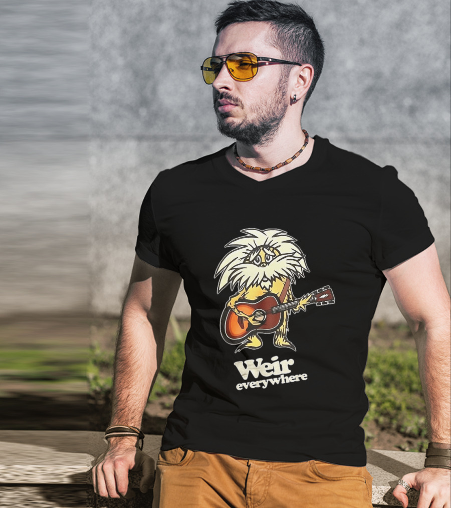 Weir Everywhere Cartoon Character Playing Guitar Grateful Dead T-Shirt