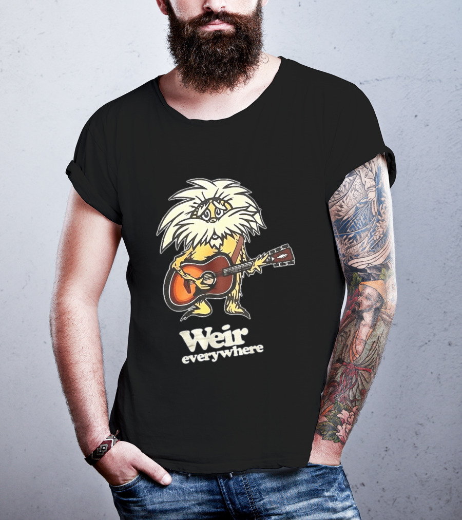 Weir Everywhere Cartoon Character Playing Guitar Grateful Dead T-Shirt