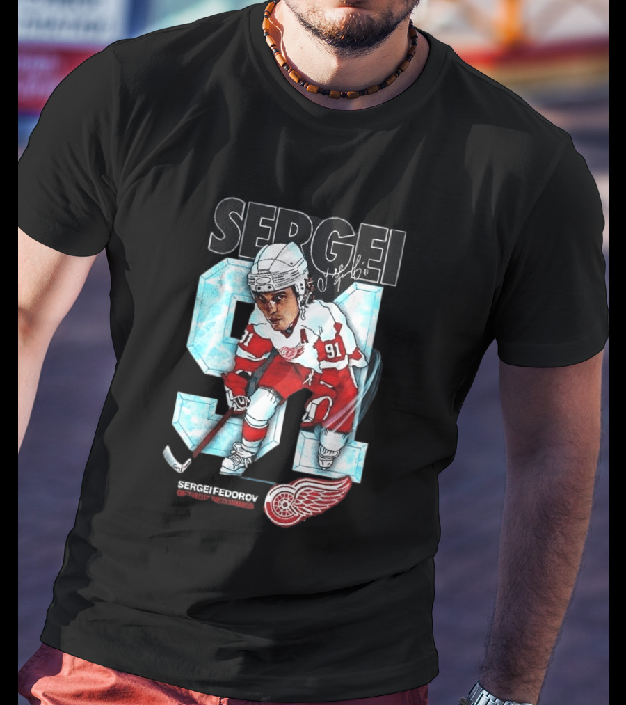 Sergei Fedorov 91 Detroit Red Wings Forever T-Shirt