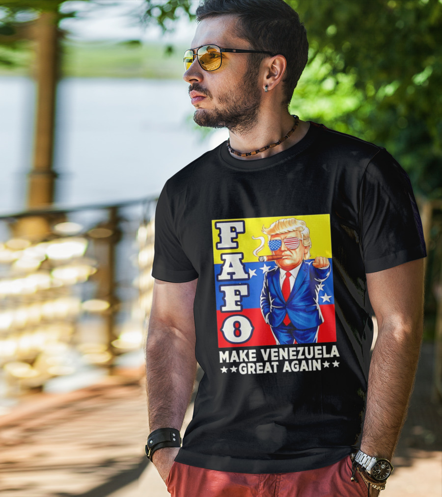 FAFO Trump Make Venezuela Great Again Patriotic Cartoon T-Shirt