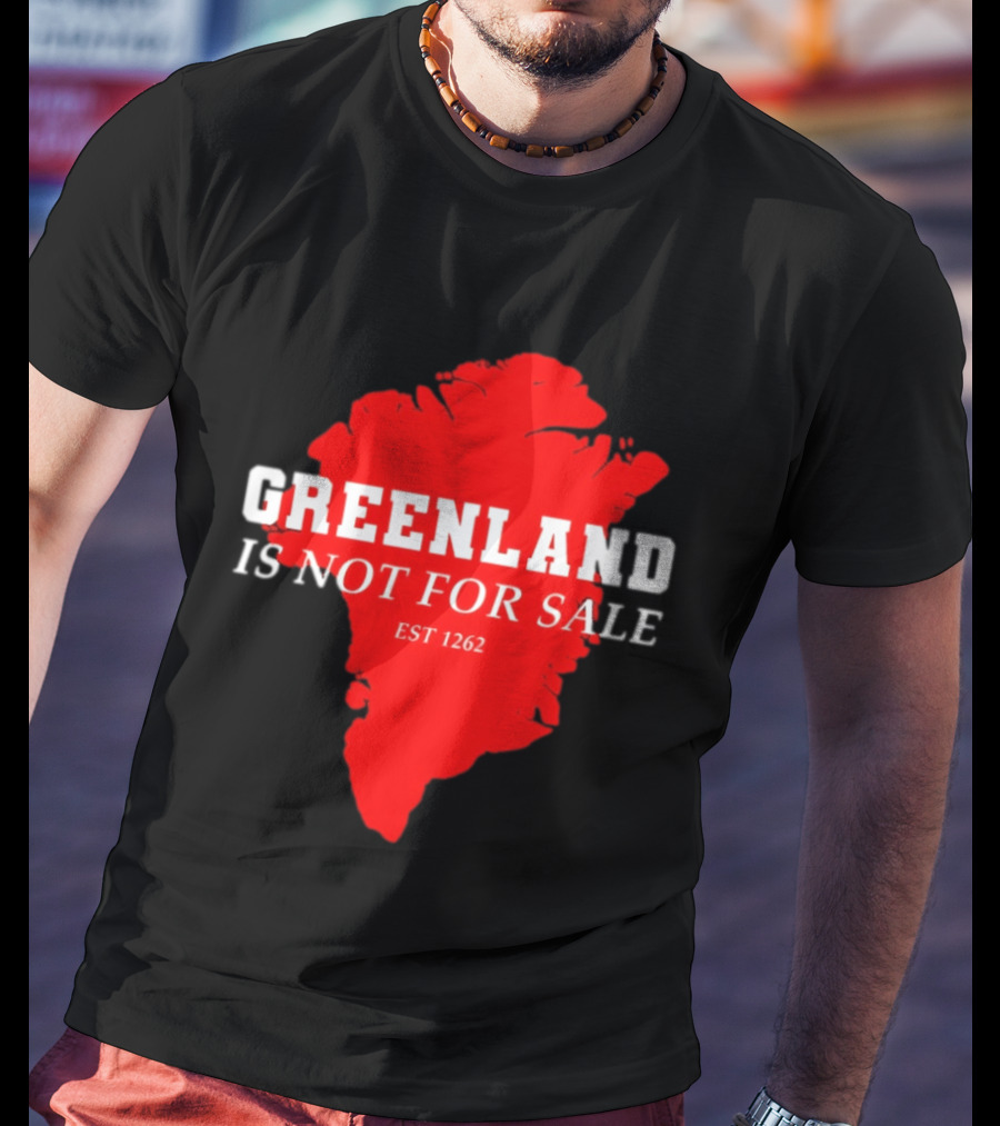 Greenland Is Not For Sale EST 1262 Bold Red Map T-Shirt