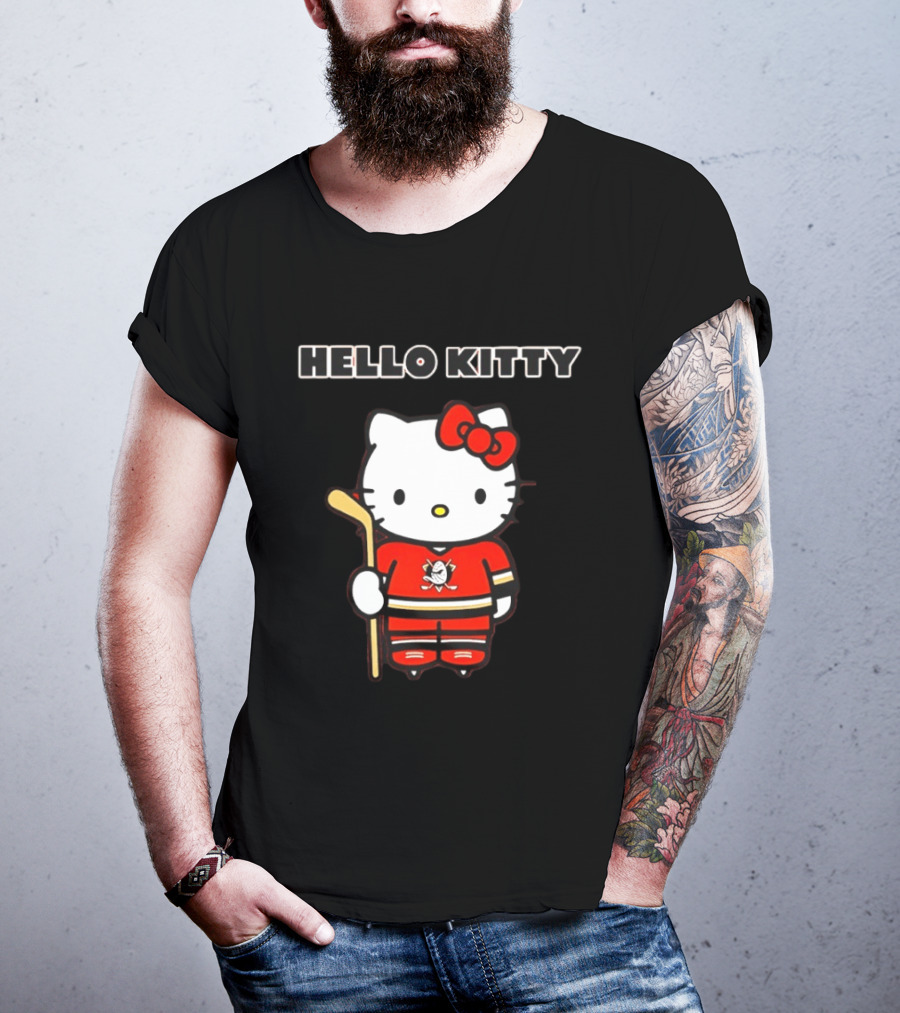 Hello Kitty Anaheim Ducks Collaboration Hockey T-Shirt