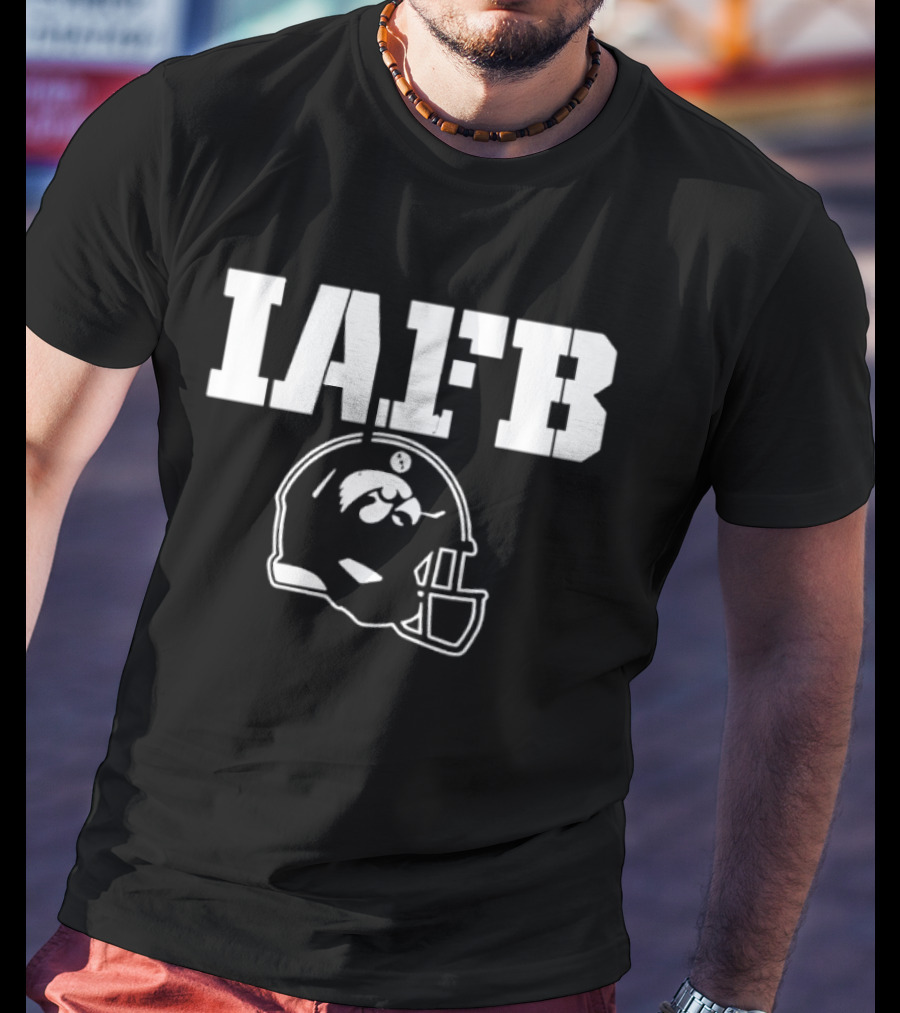 Iowa Hawkeye IAFB Helmet Football Gear T-Shirt