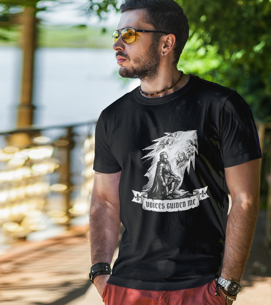 Voices Guided Me Joan Of Arc Christian Iconography T-Shirt
