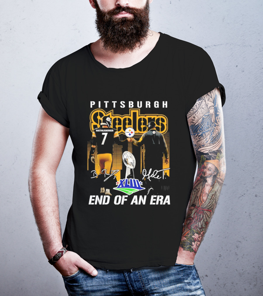 Pittsburgh Steelers XLIII End Of An Era Mike Tomlin Ben Roethlisberger 7 T-Shirt