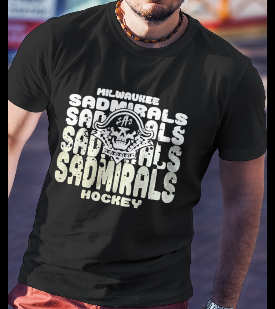 Milwaukee Sadmirals Hockey Pirate Skull T-Shirt
