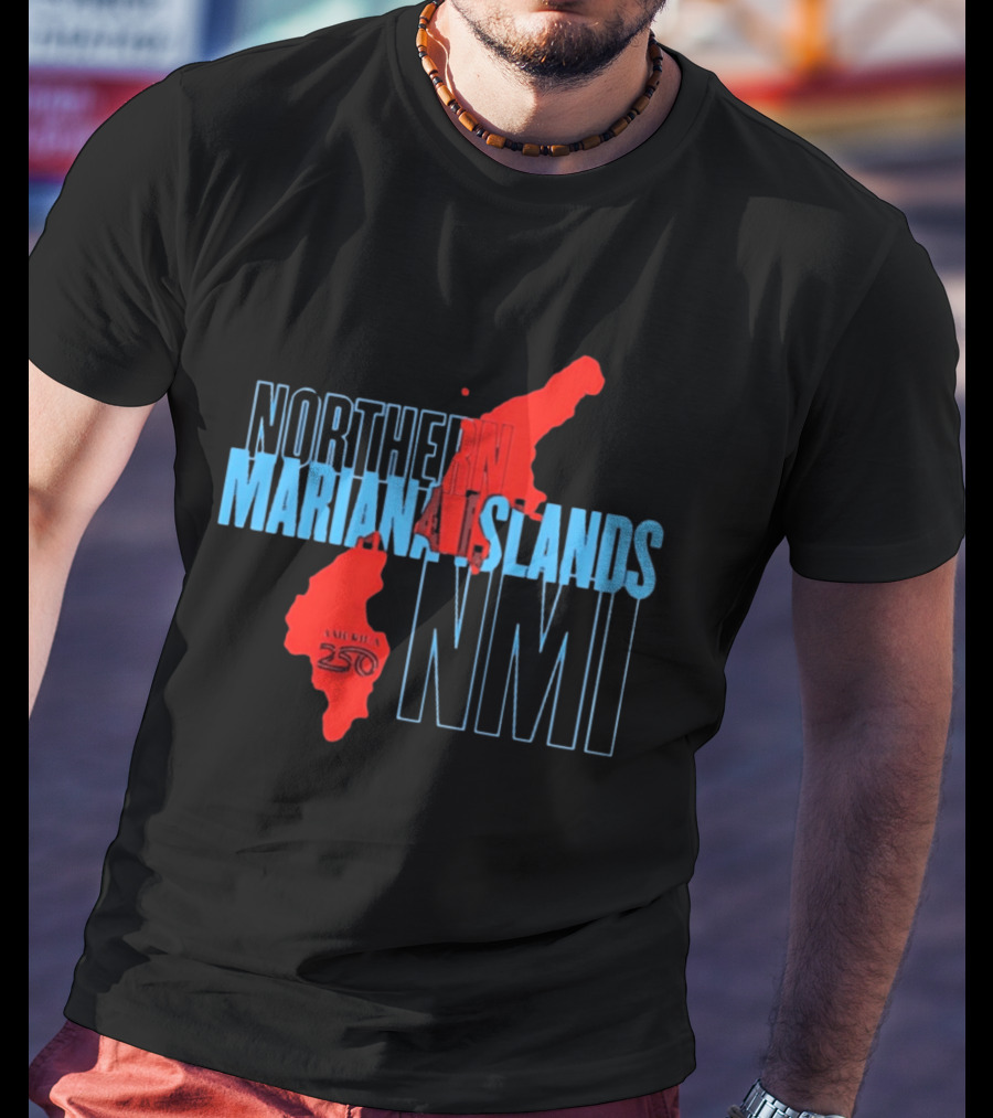 Northern Mariana Islands NMI America 250 Map T-Shirt