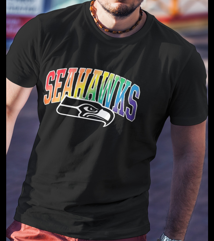 Seattle Seahawks Rainbow Pride LGBTQ Support T-Shirt
