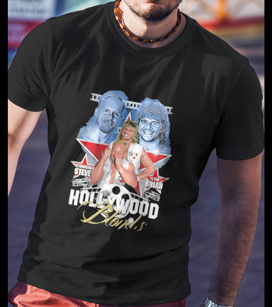 Stunning Steve Austin Flyin Brian Pillman Hollywood Blonds Wrestling Legends T-Shirt