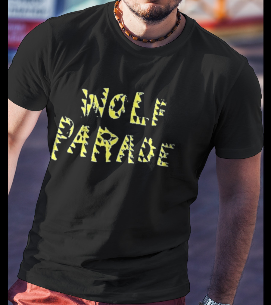 Wolf Parade Typeface Reissue Yellow Jagged Lettering T-Shirt