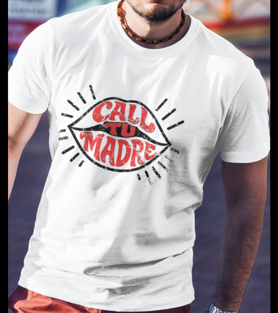 Call Tu Madre Lips Ringer T-Shirt