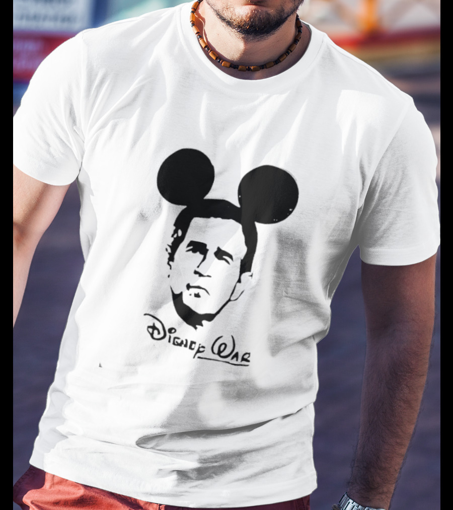 Disney War U.S. President George W. Bush Mickey Mouse Ears T-Shirt