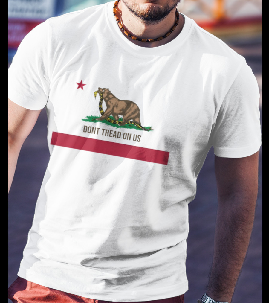 Don't Tread On Us Bear With Snake Gadsden Flag Star T-Shirt
