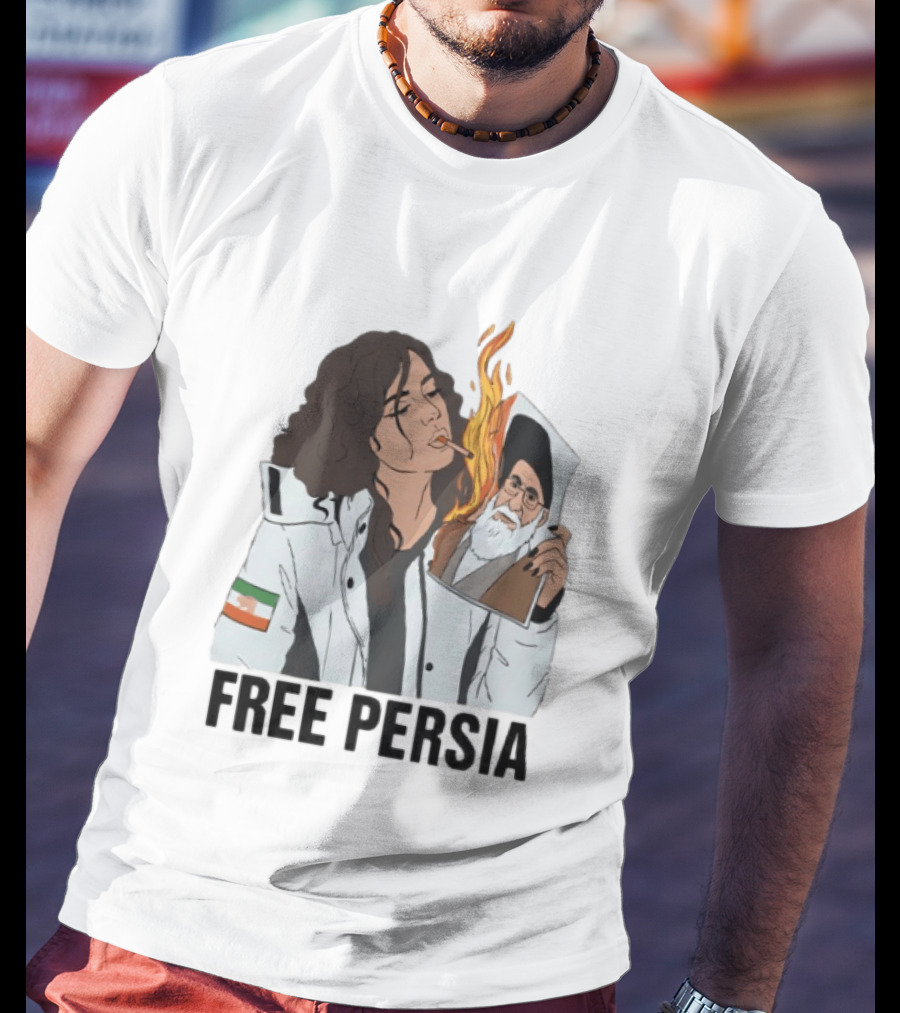 Free Persia Woman Life Freedom Burning Photograph T-Shirt