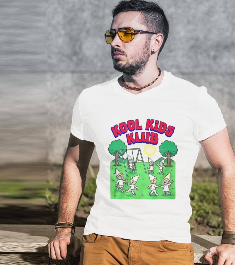 Kool Kids Klub Cartoon Playground Sun Swinging Scene T-Shirt