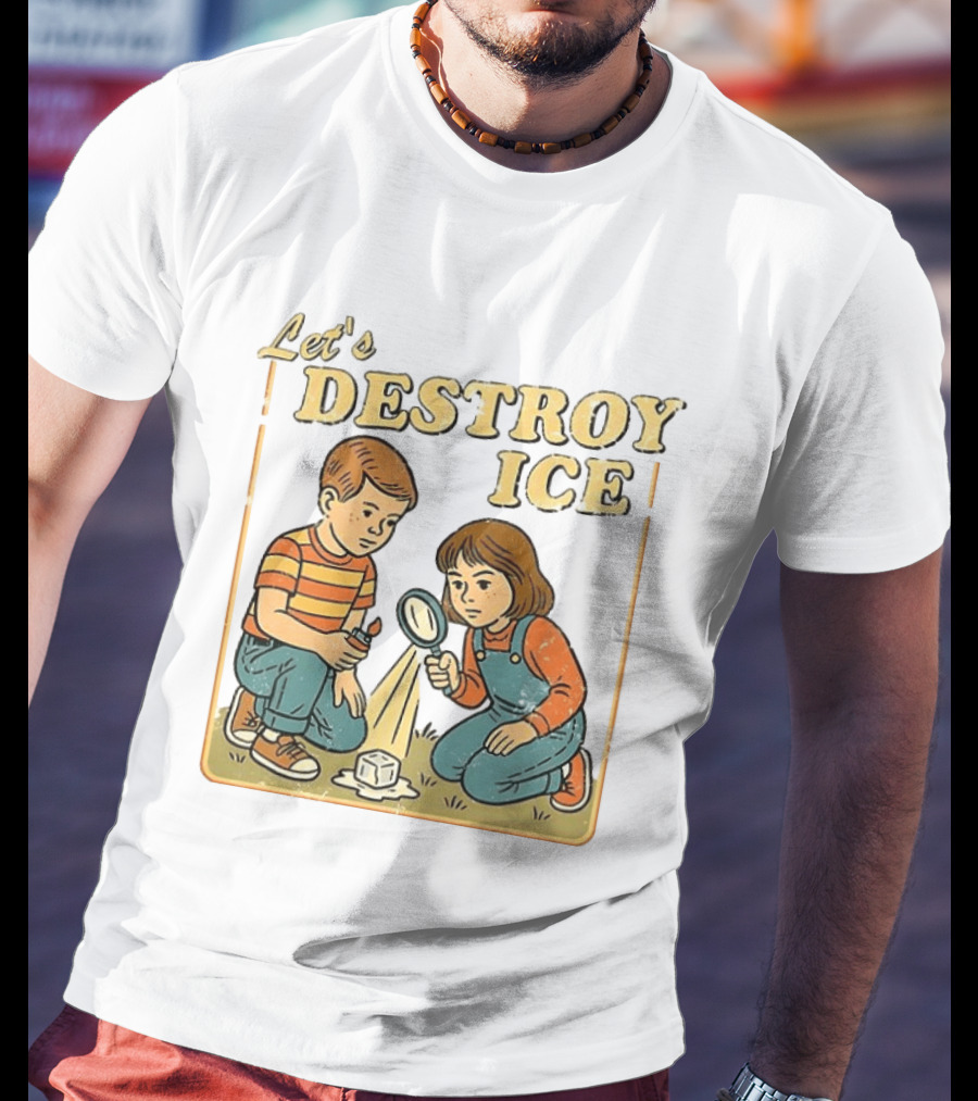 Let's Destroy ICE Melt The Ice Caricature Kids Exploring T-Shirt