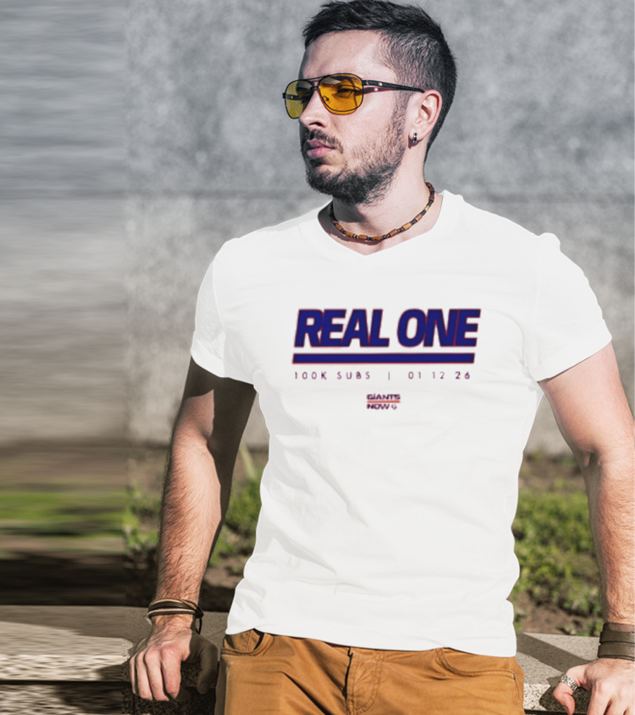 New York Giants Real One 100K Subs 01 12 24 T-Shirt