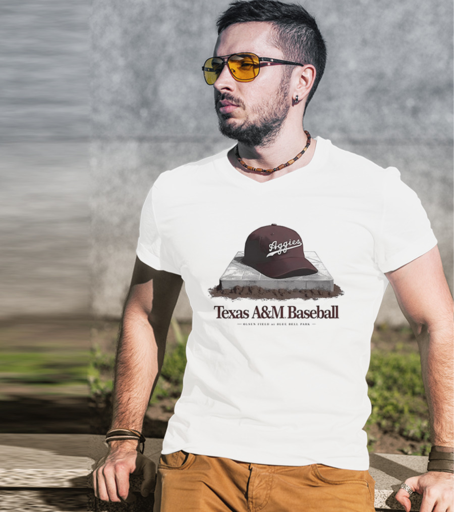 Texas A&M Baseball Aggies Olsen Field Blue Bell Park Cap T-Shirt