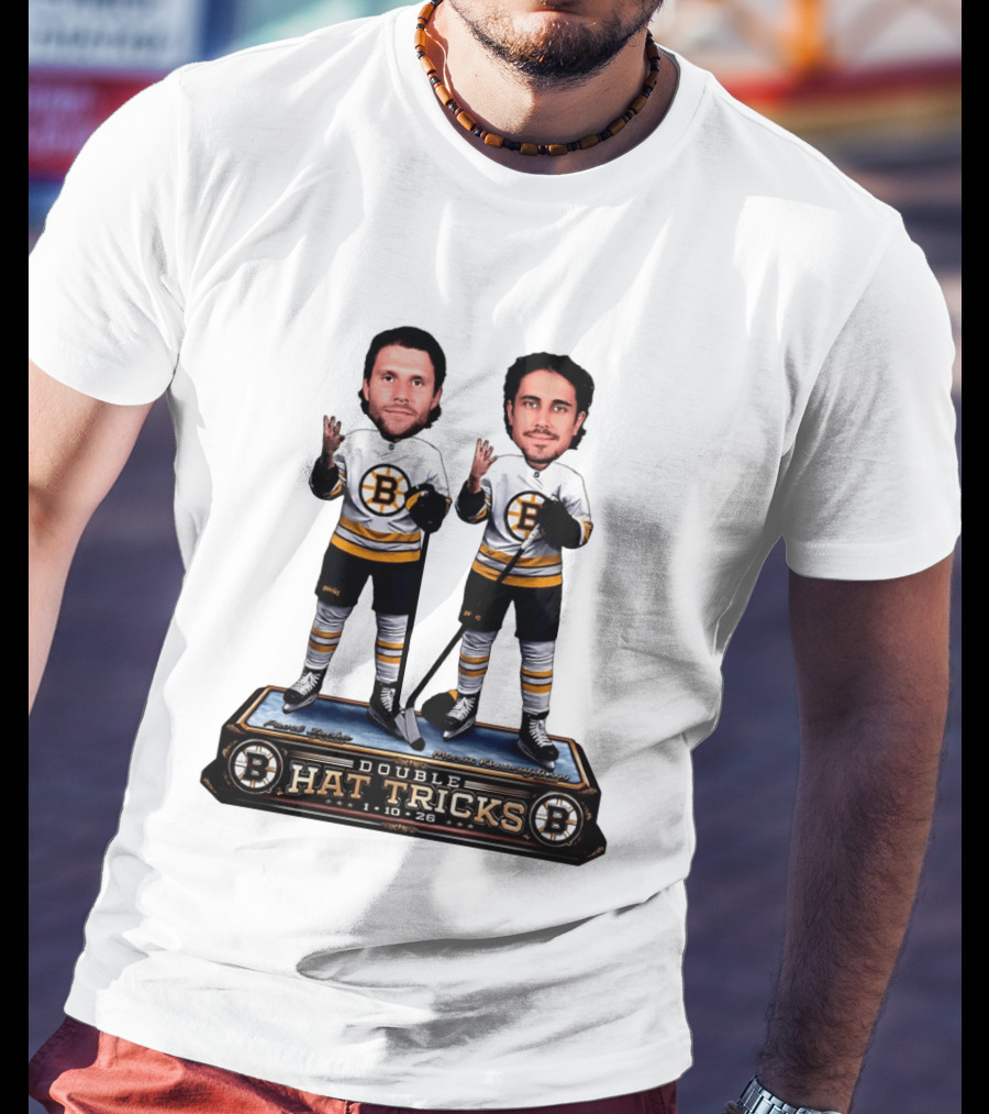 Pavel Zacha Marat Khusnutdinov Double Hat Tricks Boston Bruins 1 10 26 T-Shirt